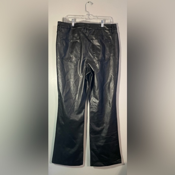 Stitch Star Black High Rise Flare Vegan Leather Pants, Size 16, NWT - Picture 3 of 7